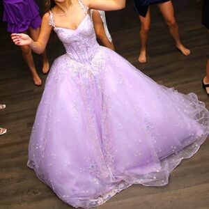 Princesa by Ariana Vara PR30087 Cracked Ice Glitter Gown